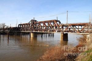 Amtrak California Crossing The Old Sacramento Southern Pacific Train Bridge By Wingsdomain.com Art And Photography