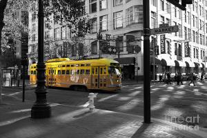 San Francisco Vintage Streetcar On Market Street . By Wingsdomain.com Art And Photography