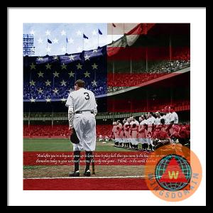 Babe Ruth Baseball Americas Pastime With Quote Colorized By Wingsdomain Art And Photography