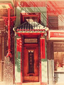 Chinatown Door . Retro Style Photo . By Wingsdomain.com